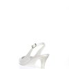 Sandra Decollete Sposa Aperto Al Tallone Raso Bianco Seta Decollete E Slingback