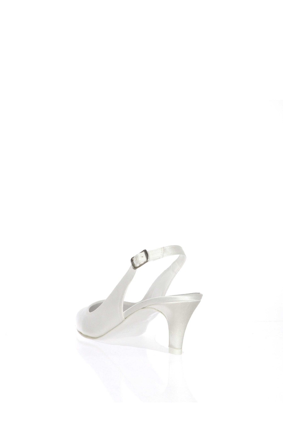 Sandra Decollete Sposa Aperto Al Tallone Raso Bianco Seta Decollete E Slingback