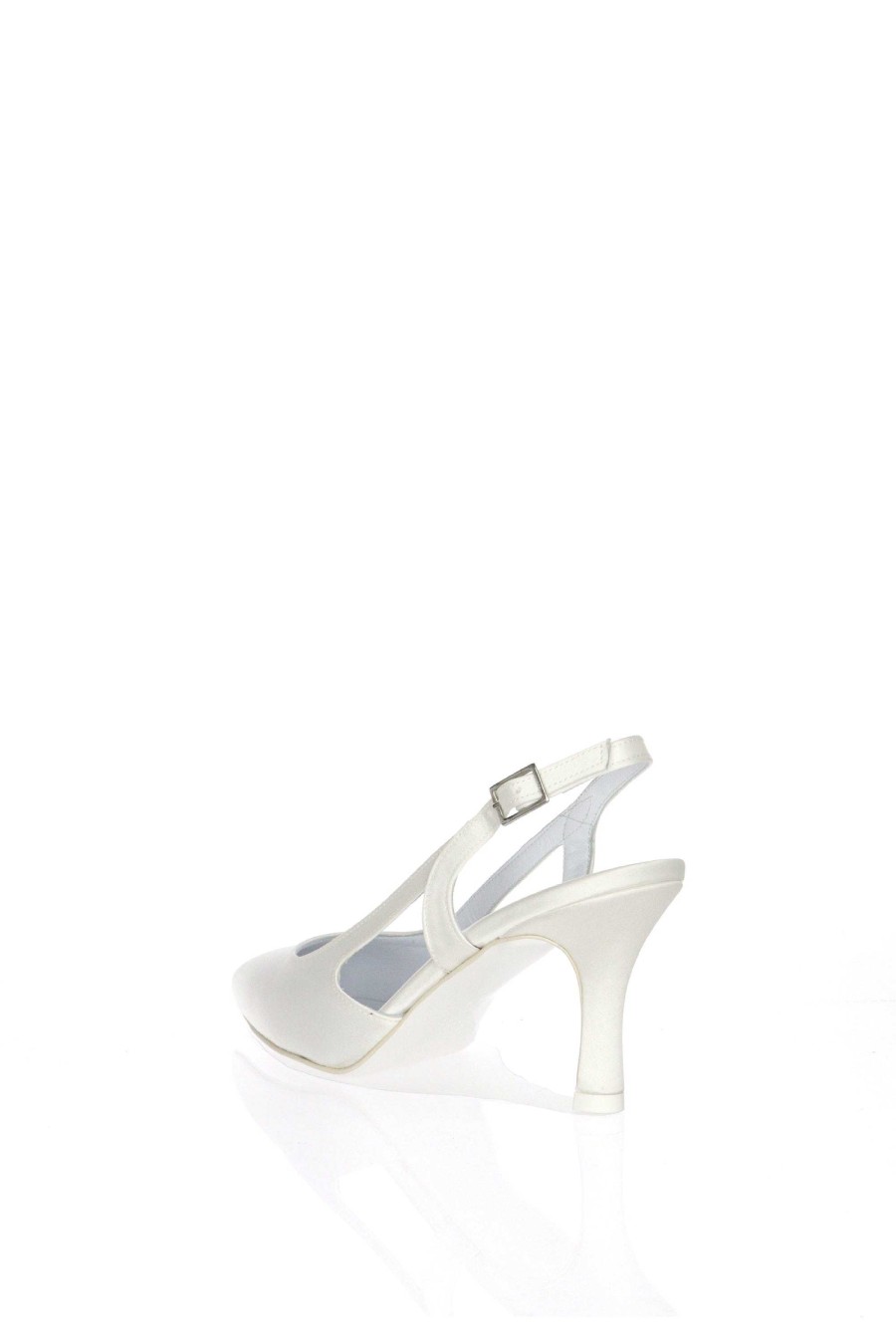 Sandra Decollete Sposa Aperto Al Tallone Bianco Seta Chiara Firenze Decollete E Slingback