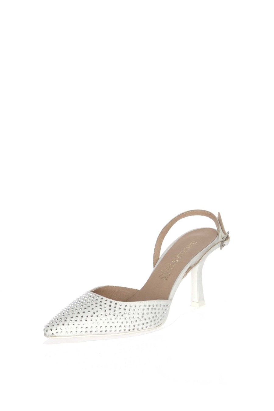 Sandra Luce Slingback Sposa In Raso Con Strass Decollete E Slingback