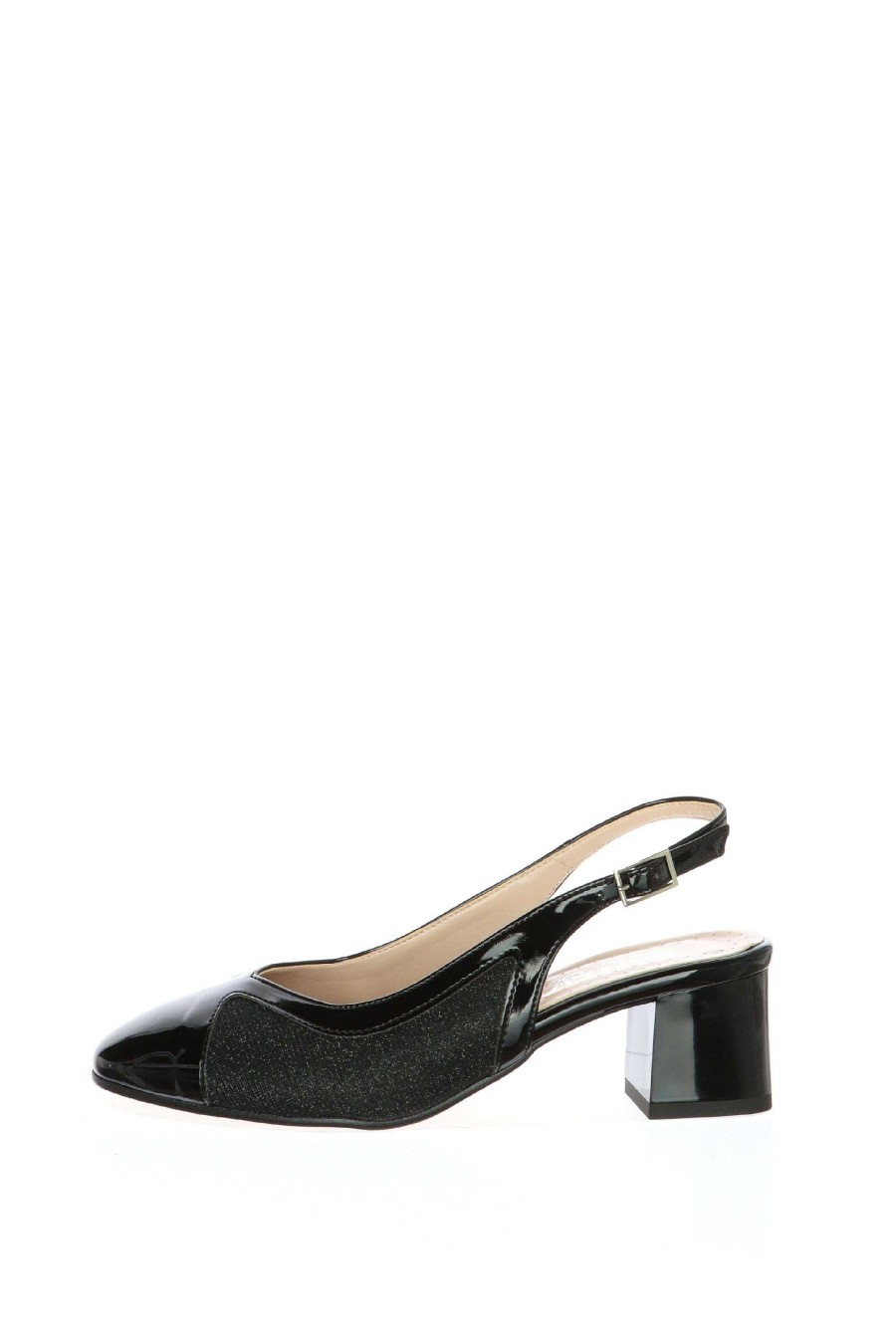 Sandra Slingback Vernice E Glitter Nero O Blu Cinzia Soft Decollete E Slingback