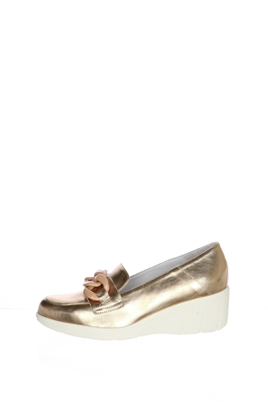 Sandra Mocassino In Pelle Lminata Champagne By Soffice Sogno Mocassini E Sneaker