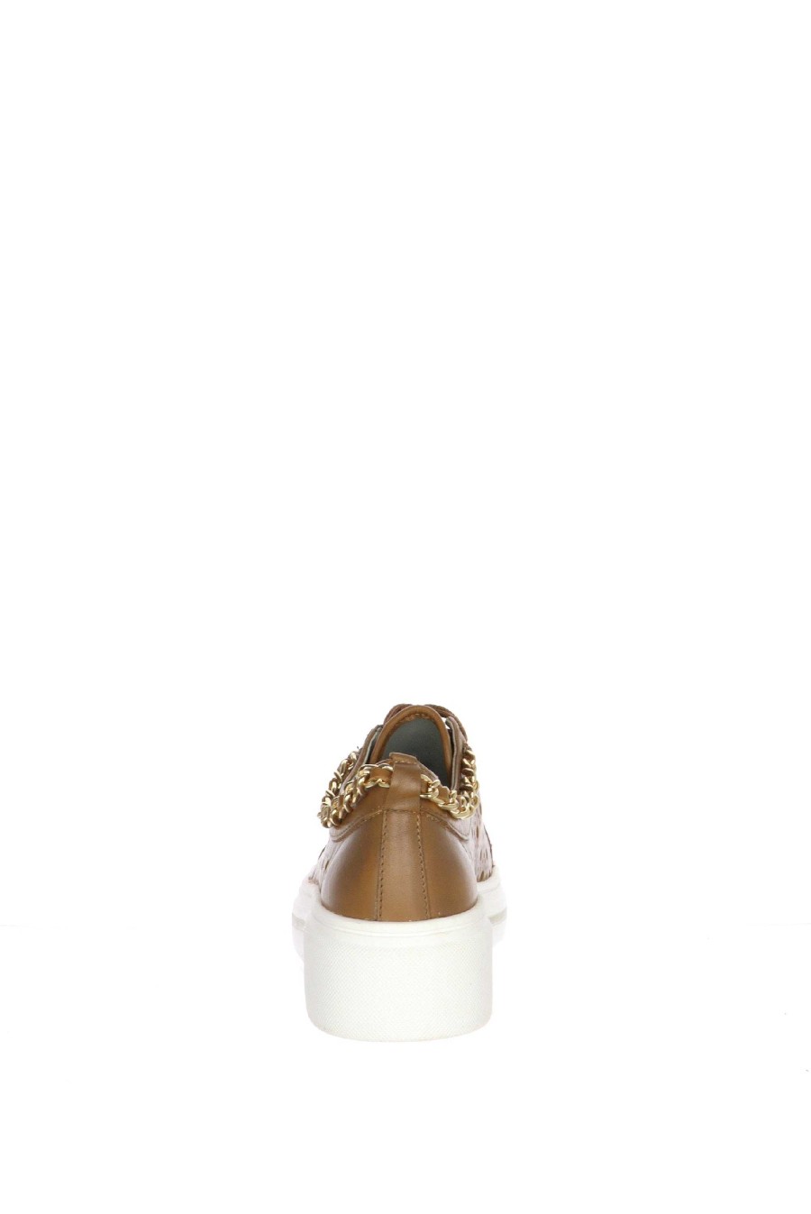 Sandra Sneakers In Pelle Cuoio Con Catena Dorata Cinzia Soft Mocassini E Sneaker