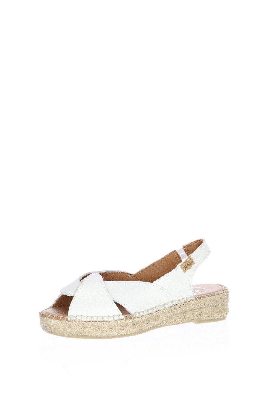 Sandra Sandalo Espadrillas In Pelle Bianco Sandali E Sabot