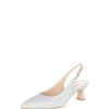 Sandra Decollete Donna Slingback In Tessuto Glitter Argento Cerimonia Donna