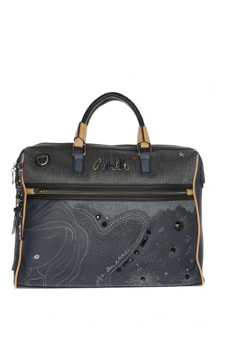 Sandra Borsa Lavoto Navy Blue Briefcase Anekke Donna