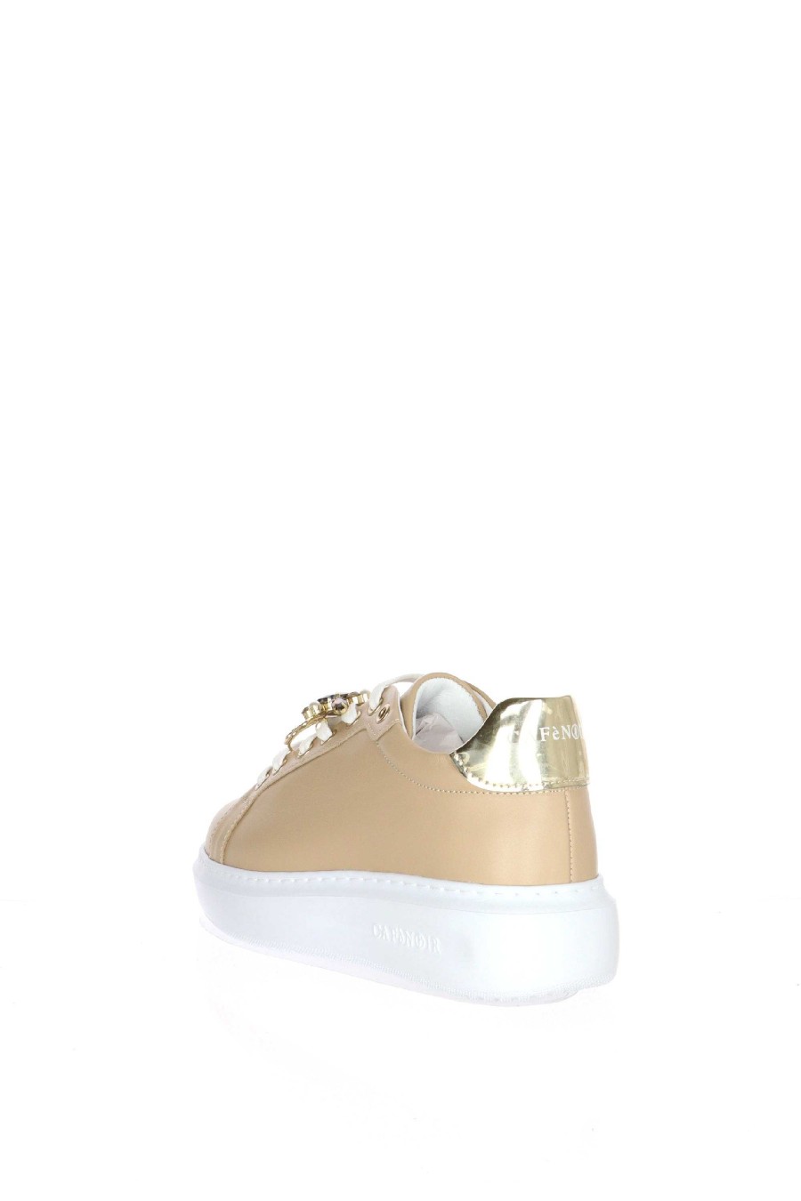 Sandra Sneakers In Pelle Beige Allacciata Cafenoir Mocassini E Sneaker