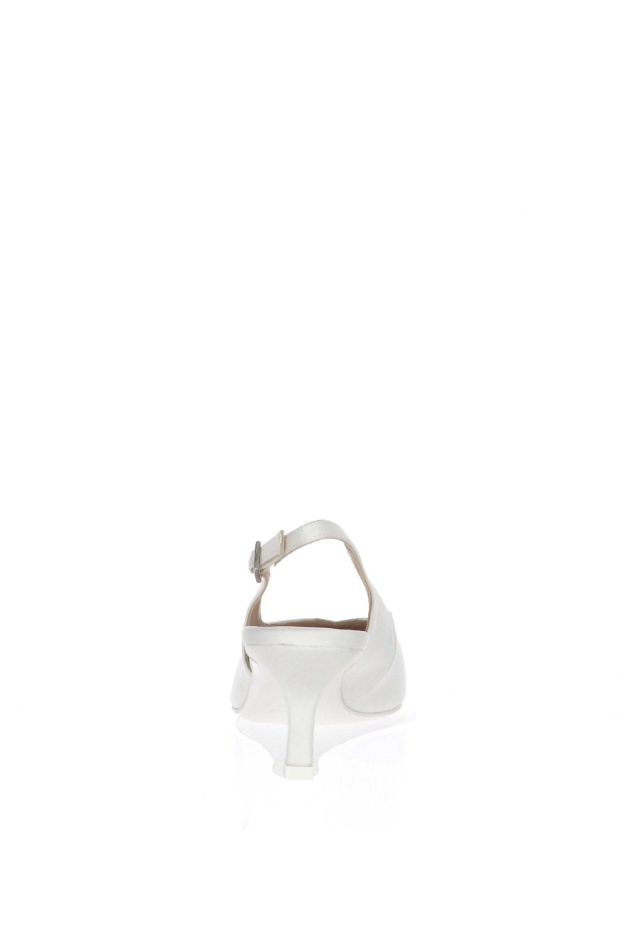 Sandra Slingback Sposa In Raso Bianco Seta Decollete E Slingback