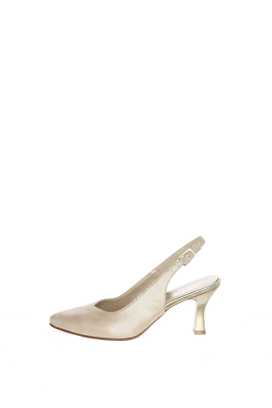 Sandra Slingback Elegante Cipria Tacco Basso Soffice Sogno Decollete E Slingback