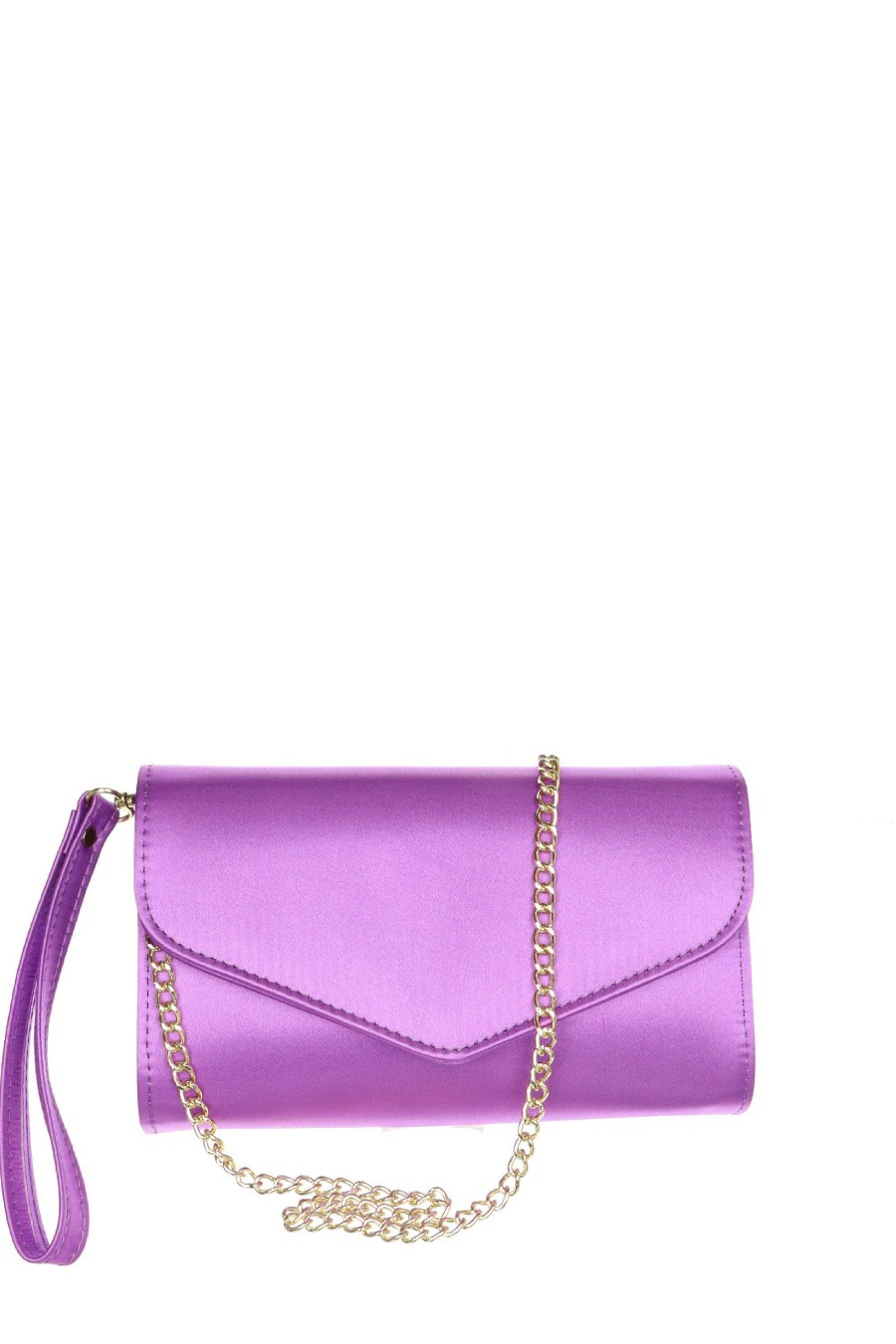 Sandra Pochette In Raso Viola Con Polsiera Pochette Cerimonia