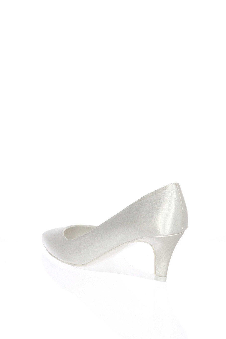 Sandra Decollete Sposa Raso Bianco Seta Tacco Basso Joel Holly Decollete E Slingback