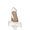 Sandra Slingback Giulia In Raso Bianco Seta Con Fiocco Decollete E Slingback