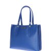 Sandra Shopping In Vera Pelle Blu Elettrico Cafenoir Donna