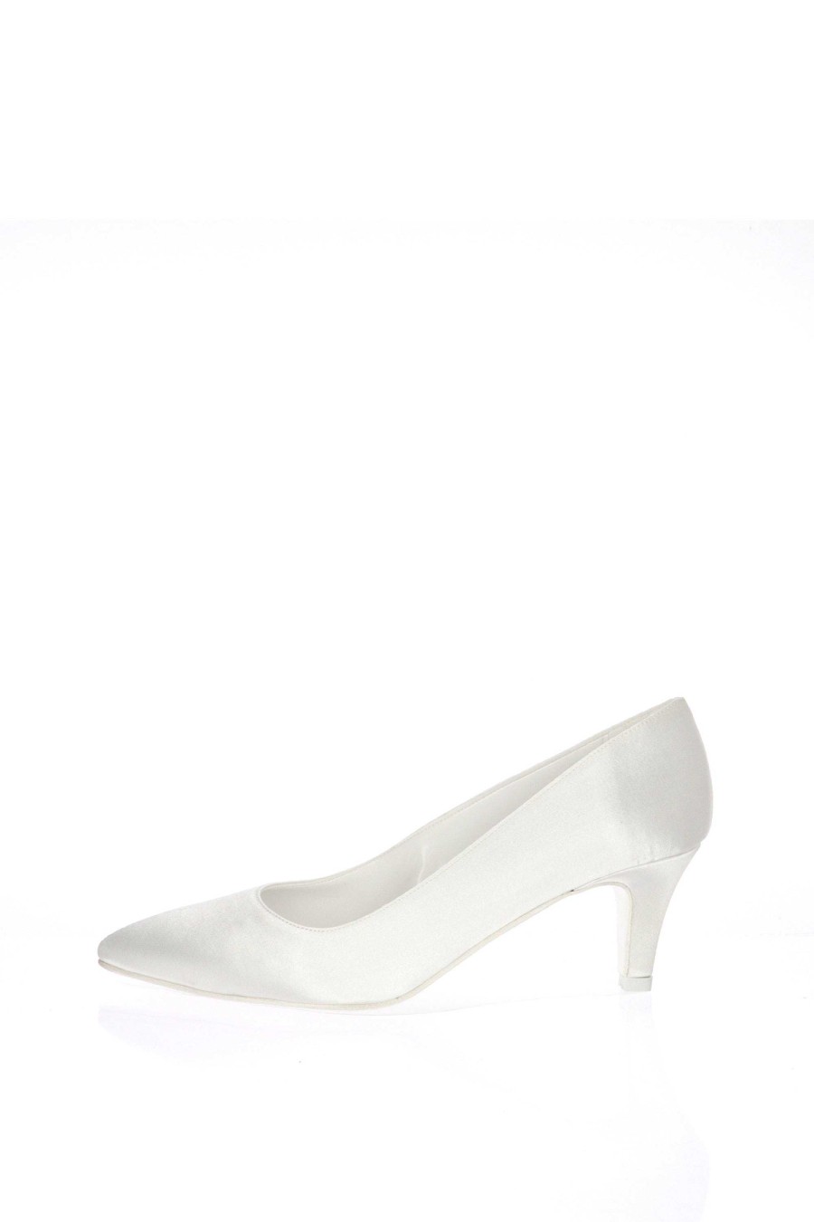 Sandra Decollete Sposa Raso Bianco Seta Tacco Basso Joel Holly Decollete E Slingback