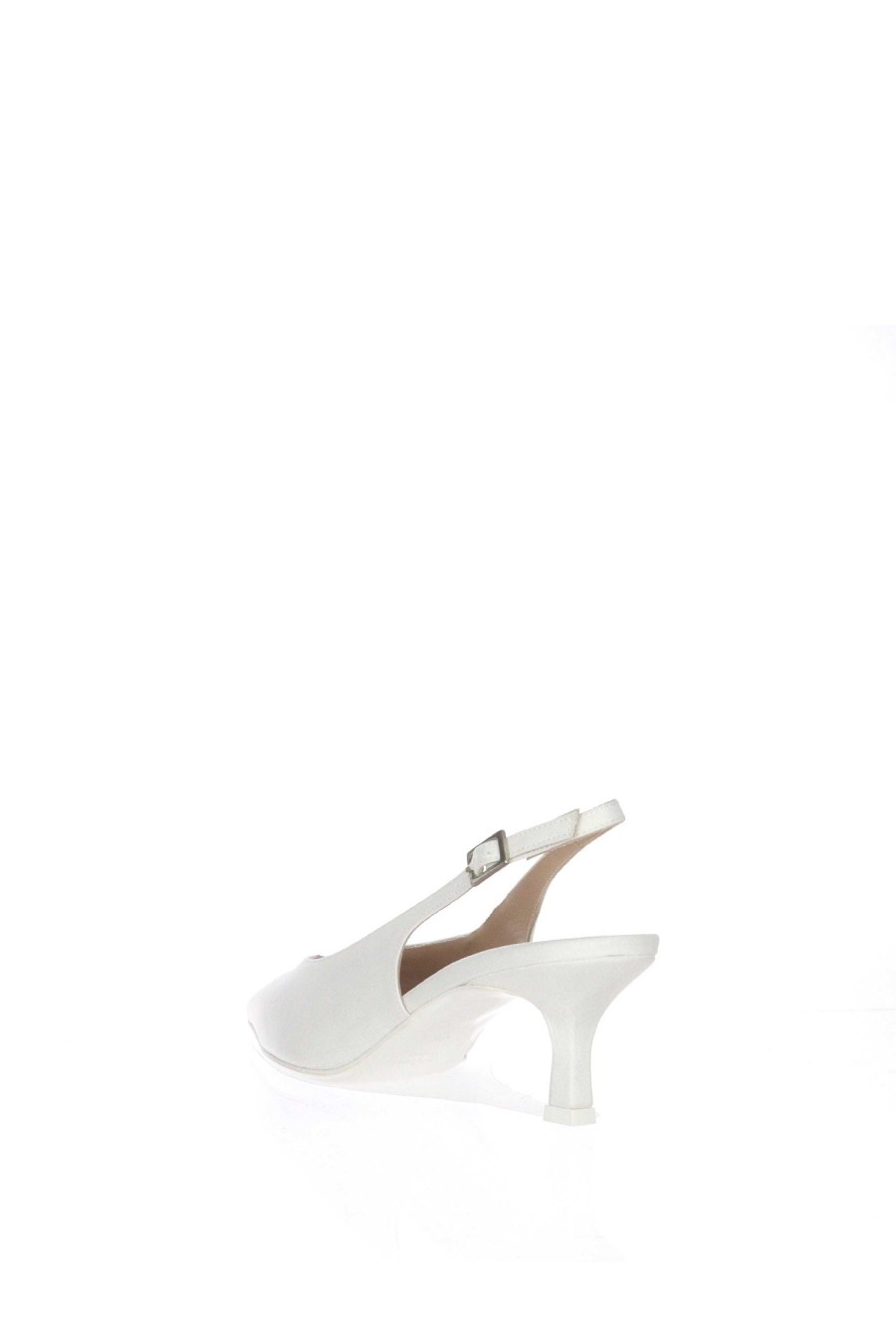 Sandra Slingback Sposa In Raso Bianco Seta Decollete E Slingback